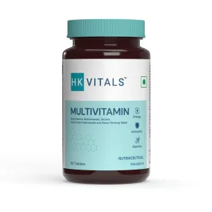 HealthKart Multivitamin with Ginseng Extract, Taurine and Multiminerals-60 Vegetarian Tablets