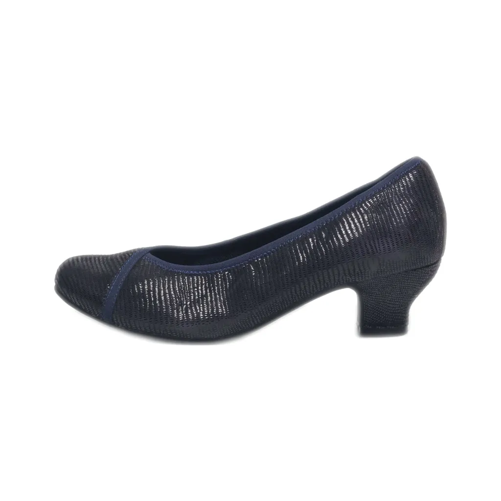 Hotter Mid-Heel Shoes Leather Blue Colour For Women