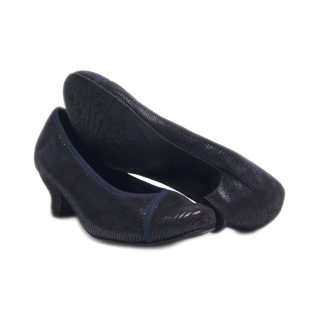 Hotter Mid-Heel Shoes Leather Blue Colour For Women