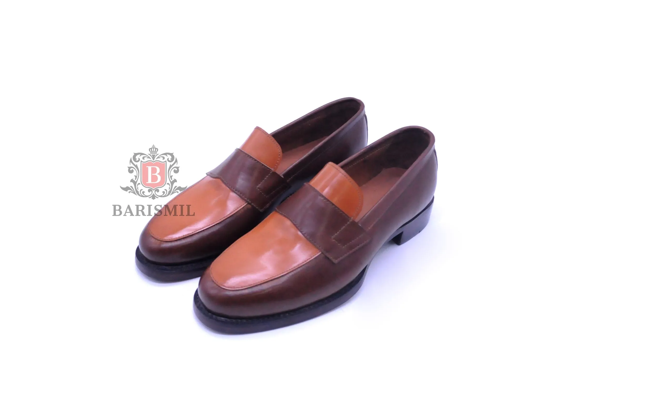 Houston | Two-Tone Brown Leather Loafers