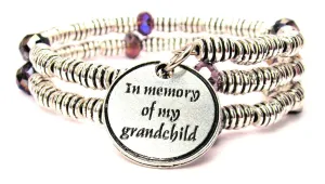 In Memory Of My Grandchild Curly Coil Wrap Style Bangle Bracelet