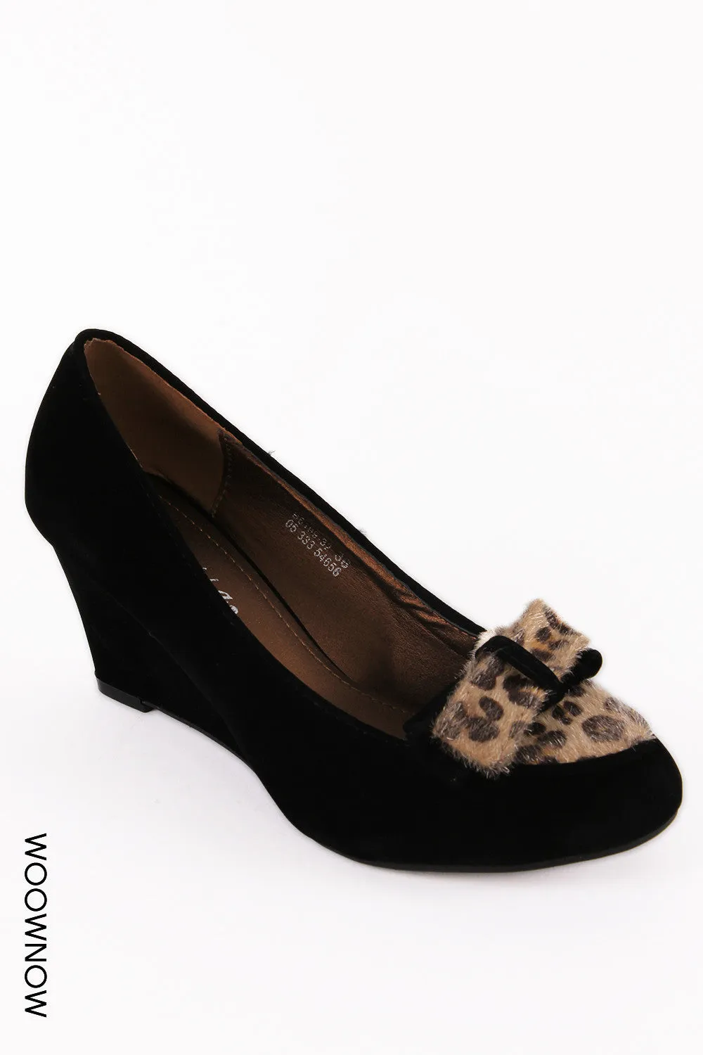 Jane Suede Bow Wedge Shoes