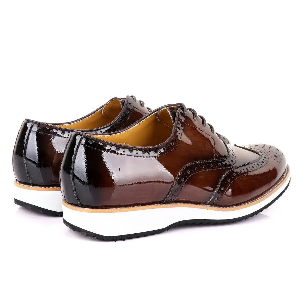 John Mendson Glossy Chocolate Formal Shoe