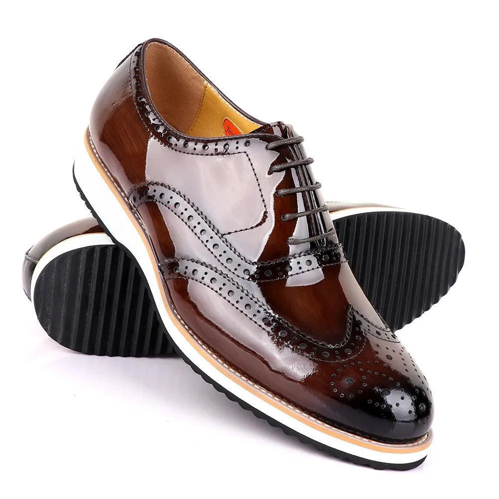 John Mendson Glossy Chocolate Formal Shoe