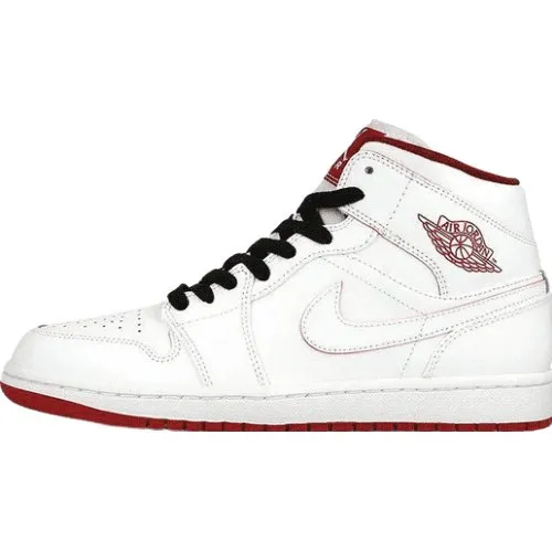 JORDAN 1 RETRO MID x WHITE GYM RED BLACK