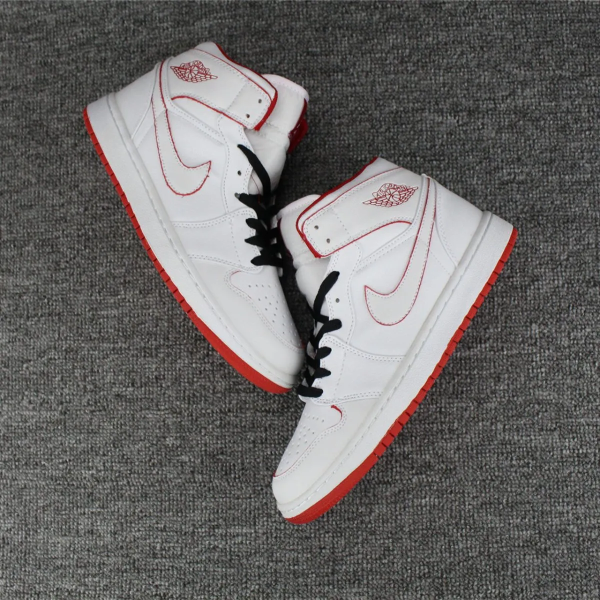 JORDAN 1 RETRO MID x WHITE GYM RED BLACK