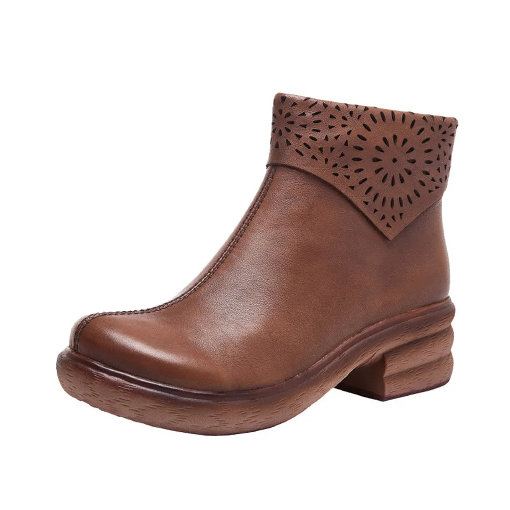 Leather Retro Handmade Short Boots | Gift Shoes