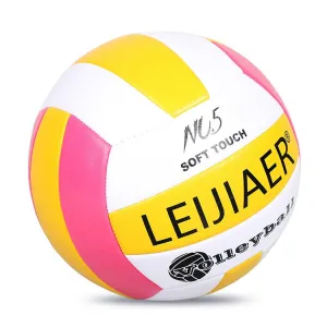 LEIJIAER LVB401 No.5 Explosion-proof Soft Volleyball Indoor Beach Practice Volleyball, Diameter: 21.5cm(Pink)