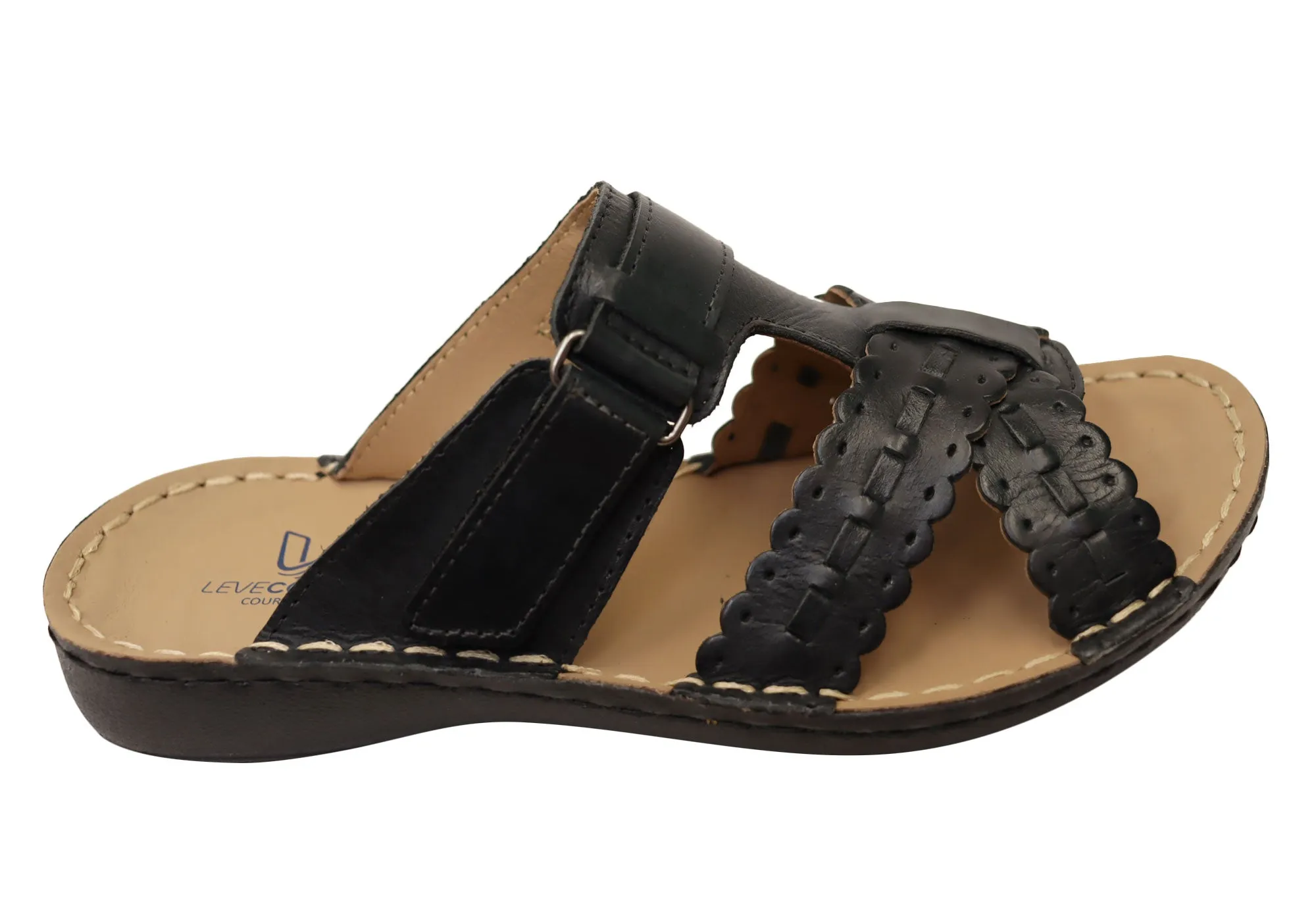 Levecomfort Lesley Womens Brazilian Comfortable Leather Slides Sandals