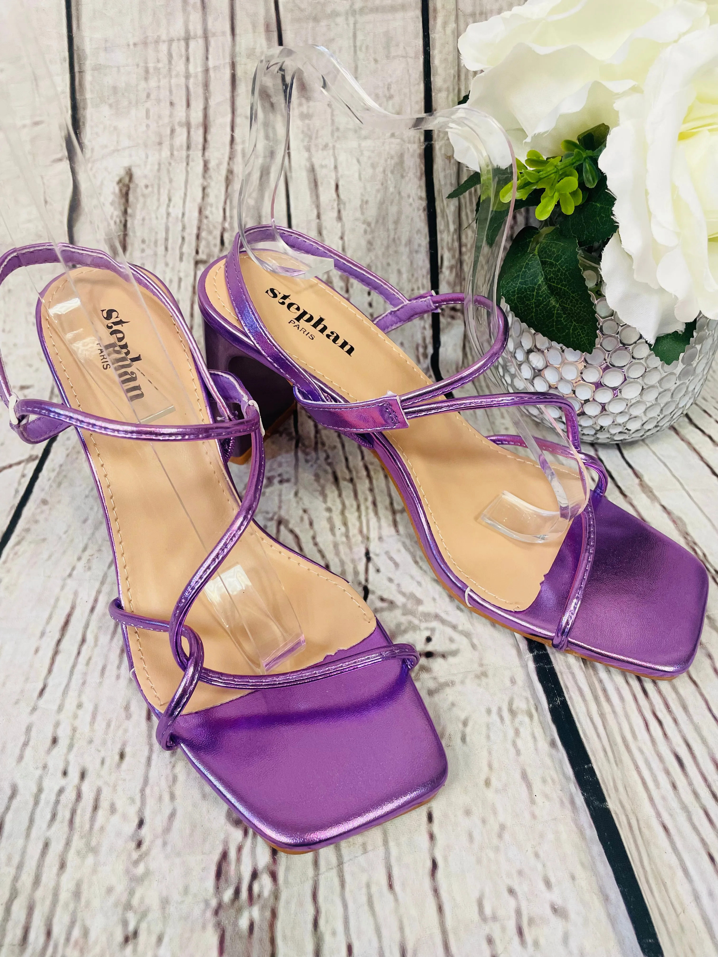 LILAC STRAPPY HEEL SANDALS ( P1300 )