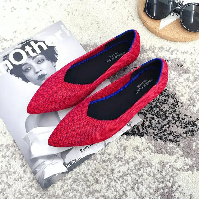 Loafers shoes Soft Sole 3D Wool Knitted Pregnant Moccasins women