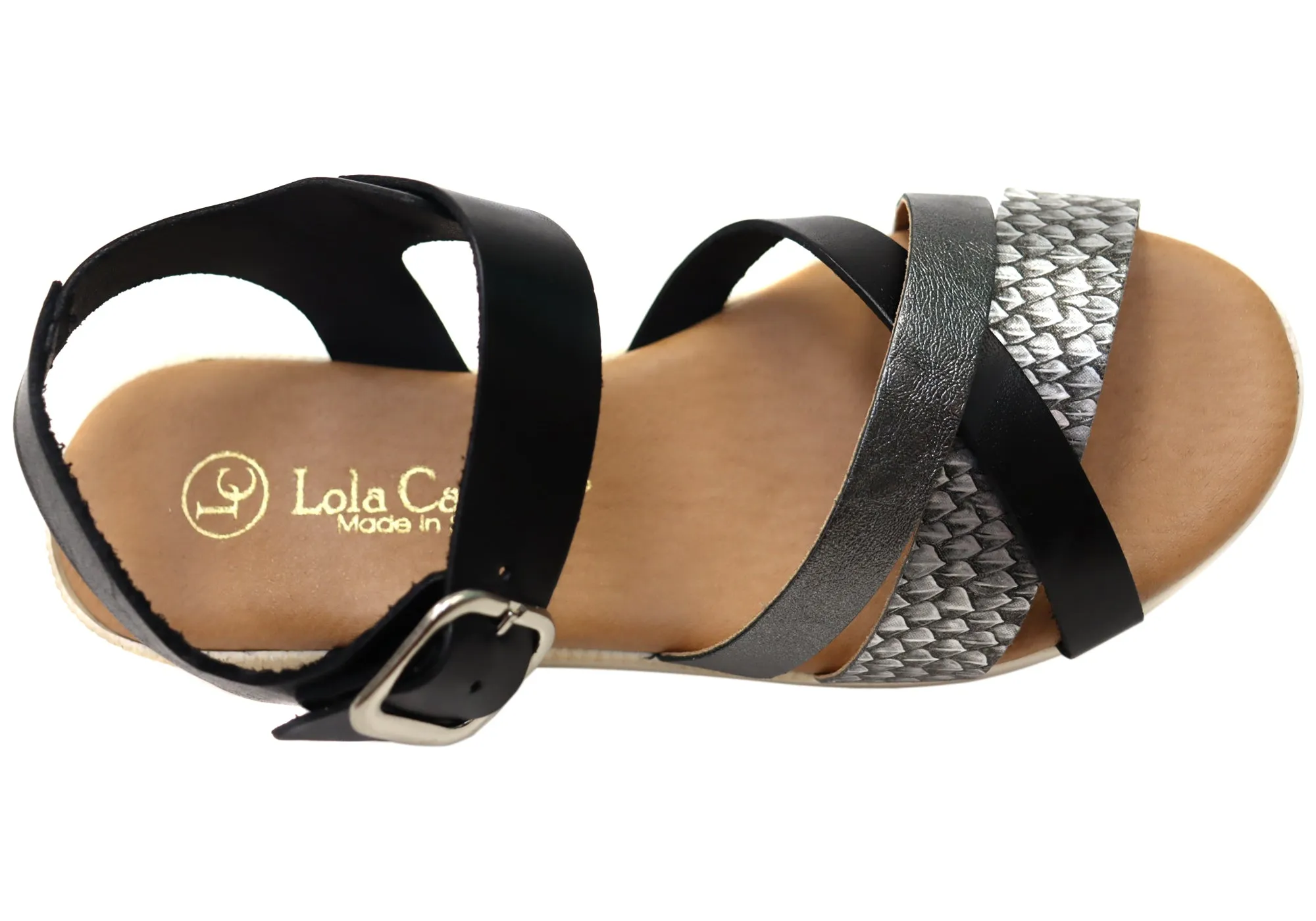 Lola Canales Lizzie Womens Comfortable Leather Sandals Made In Spain