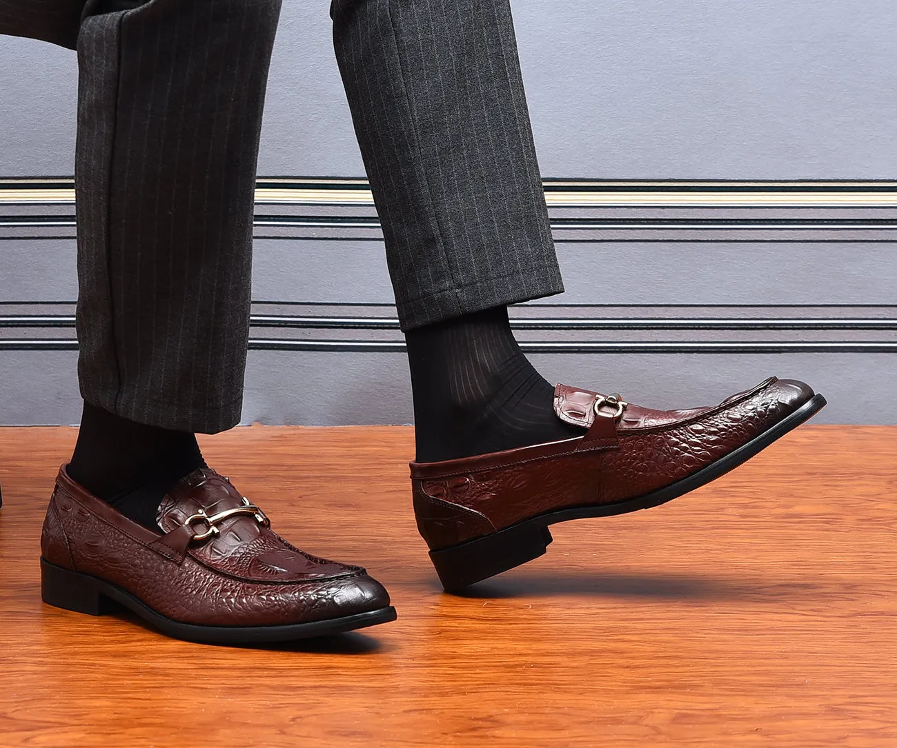 Men's Alligator Patent Loafers