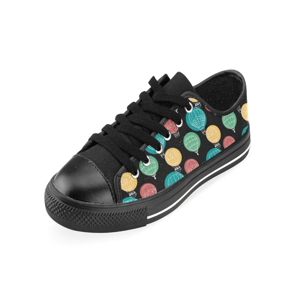 Men's Big Size Casual Hot Air Balloon Print Low Top Canvas Shoes