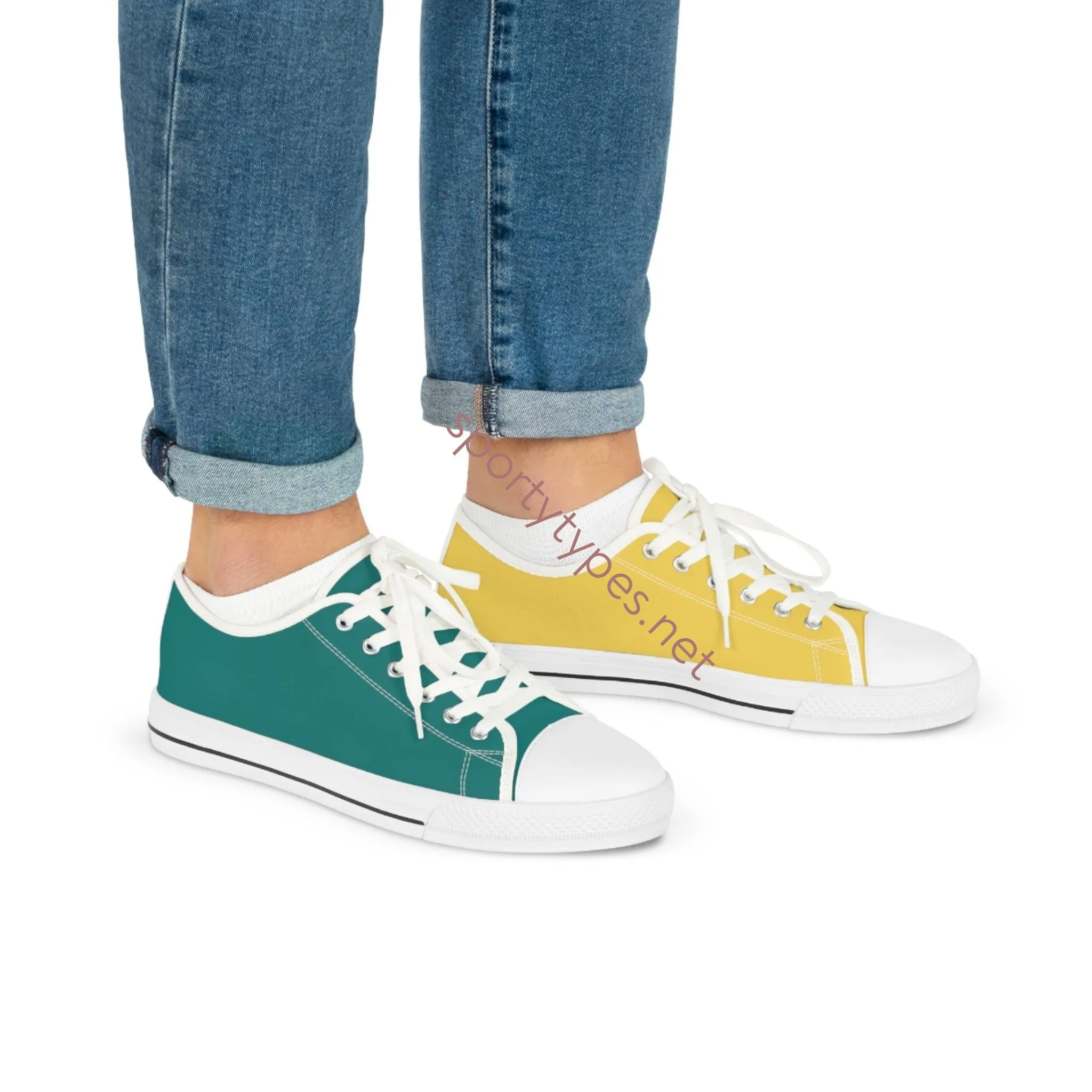 Men's Teal & Mustard Low Top Sneakers