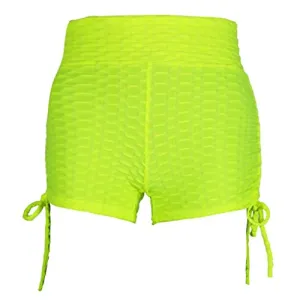 MYADDICTION Women Stretchy Butt Lifting Workout Running Yoga Shorts Fluorescent Green L Sporting Goods | Fitness Running & Yoga | Clothing & Accessories | Womens Clothing | Other Womens Fitness Cloth