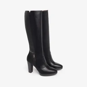 NEROGIARDINI KNEE-HIGH LEATHER BOOTS IN BLACK