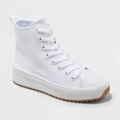 New - Wild Fable Women's High-Top Canvas Casual Sneakers Memory Foam Insole Lace-Up