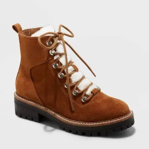 New - Women's Leighton Winter Boots - A New Day Cognac 12