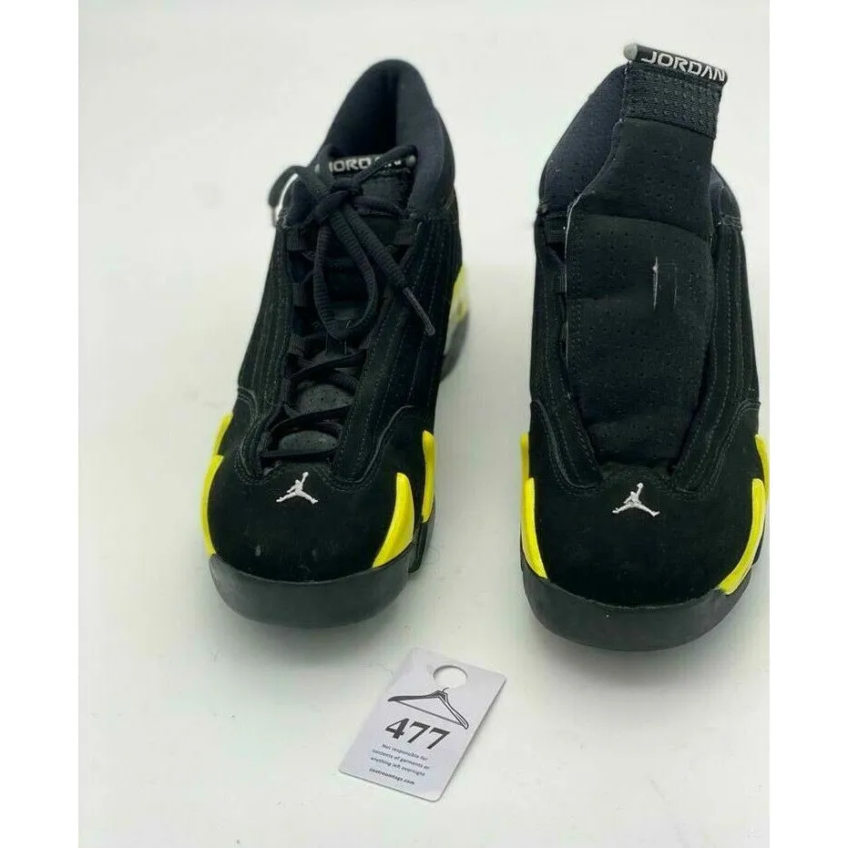 Nike Air Jordan 14 Retro GS Thunder Black Yellow 487524 070 shoes Sz 6.5Y