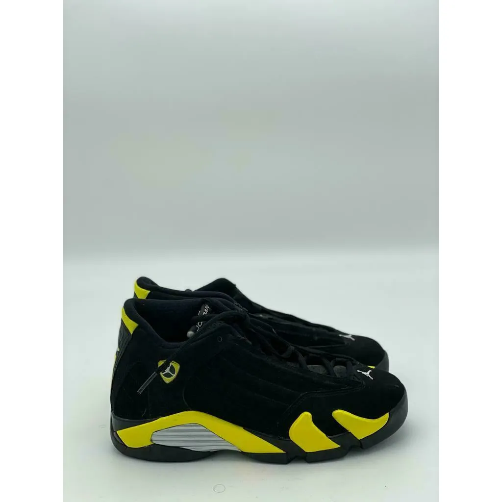 Nike Air Jordan 14 Retro GS Thunder Black Yellow 487524 070 shoes Sz 6.5Y