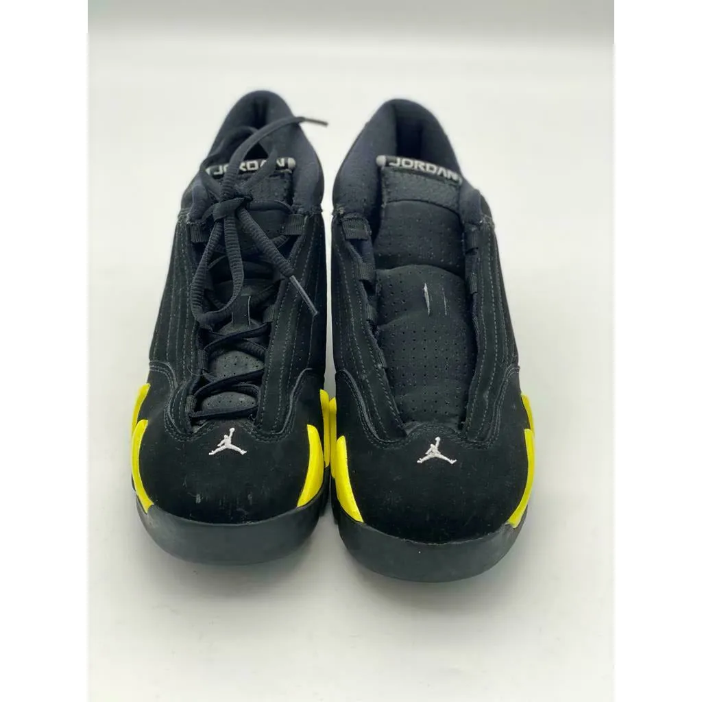 Nike Air Jordan 14 Retro GS Thunder Black Yellow 487524 070 shoes Sz 6.5Y