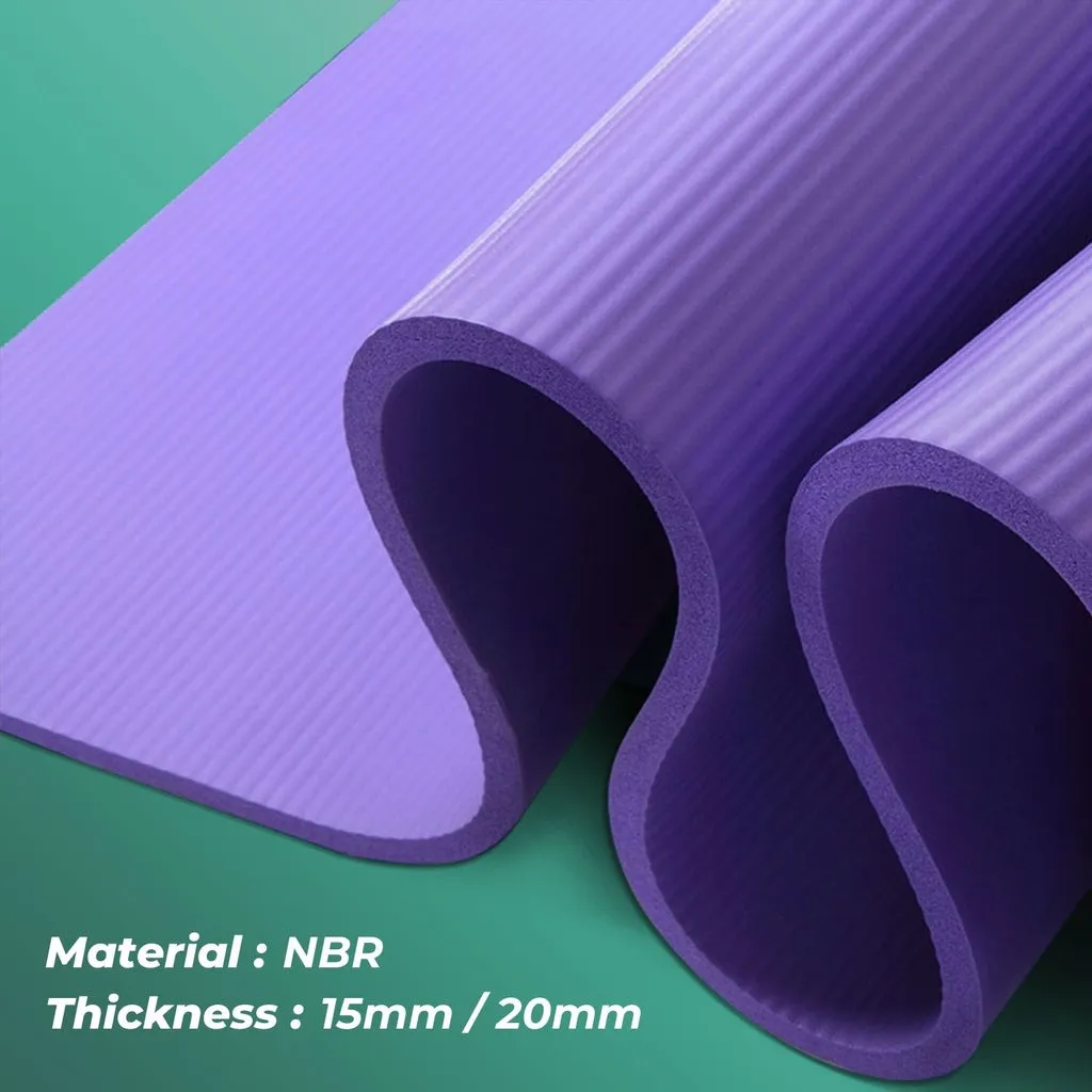 Non-Slip High-Density NBR Yoga Mat 1.5CM Purple Verpeak