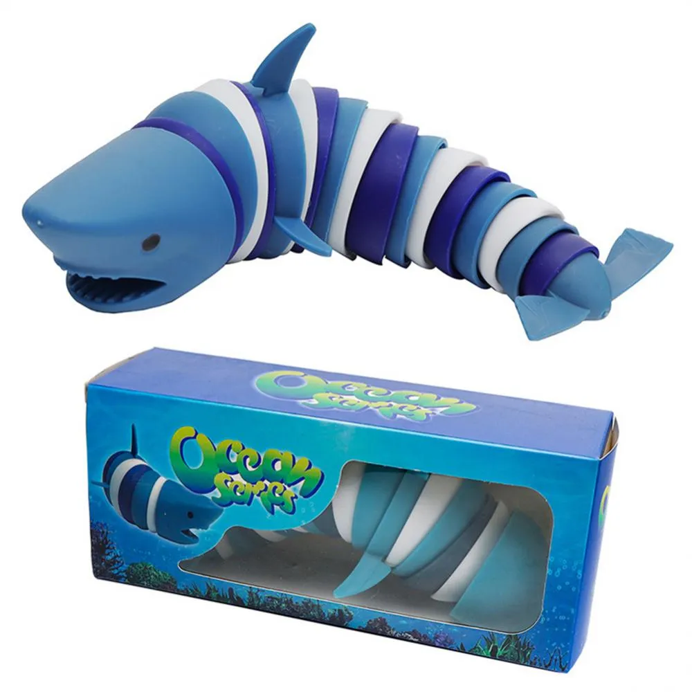 Ocean Shark Dolphin Decompression Fun Squeeze Toy Children's Educational Caterpillar Stress Relief Toy Adult Birthday Gift