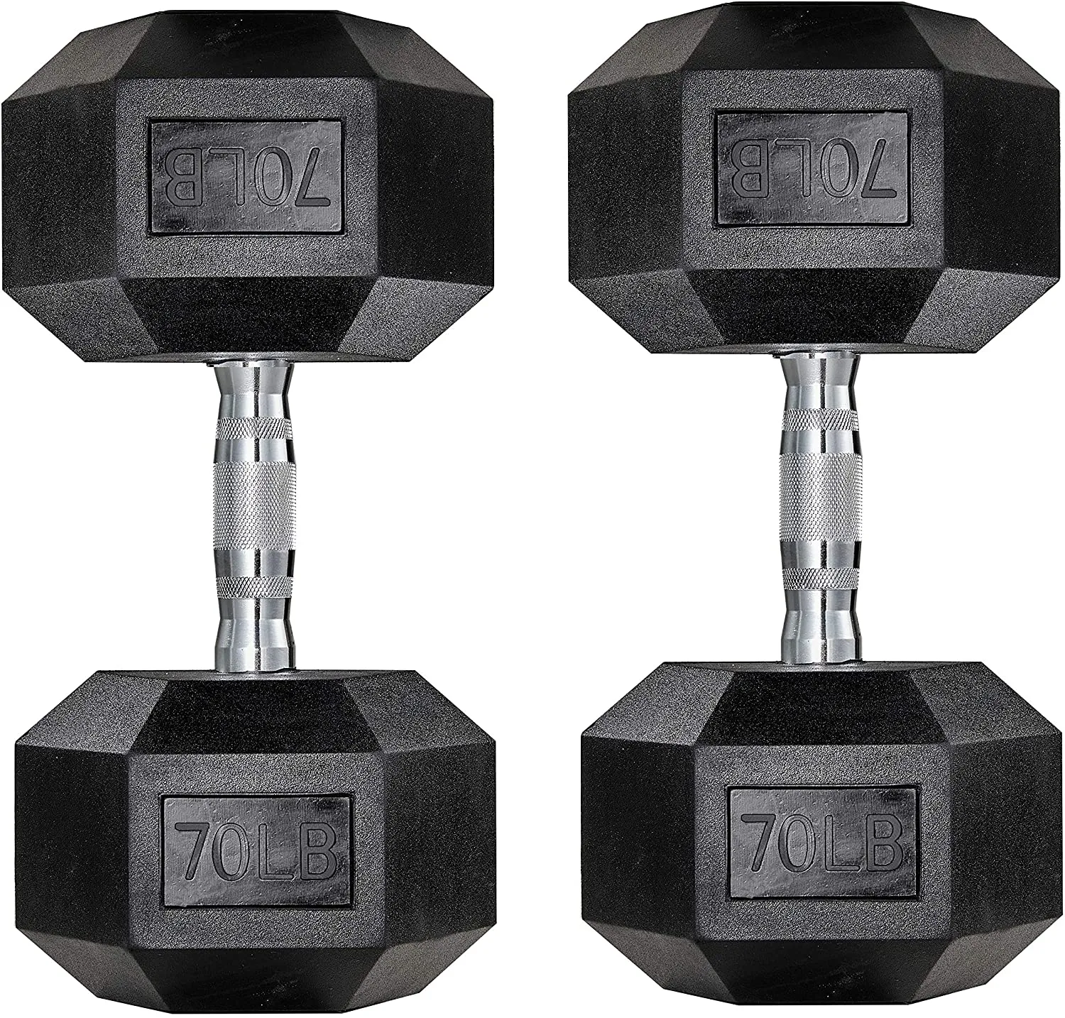 papababe Dumbbells Free Weights Dumbbells Weight Set Rubber Coated cast Iron Hex Black Dumbbell