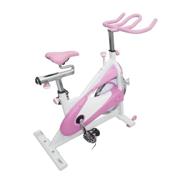 Pink Exercise Bike Belt Drive Premium Indoor Cycling Trainer