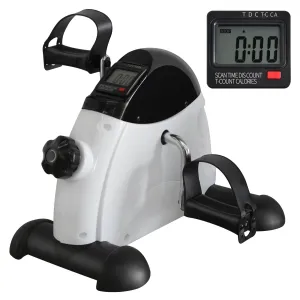 Portable Rehabilitation Mini Exercise Bike: 120KG Max Weight, Electronic Display, Instep Restraint Strap - White