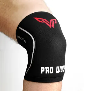 PRO WOLF Stiffer Neoprene Knee Sleeves for Powerlifting WeightLifting Squats | Knee Braces | Knee Cap - 1 Pair (5 MM - Level 1, S)