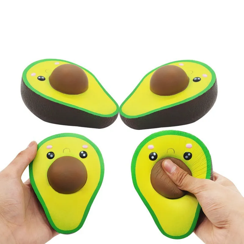 PU Squishy Toys Emulational Fruit Avocado Squeezing Toy Squeeze Children Vent Pressure Reduction Toy