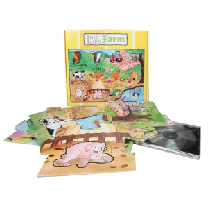 Puzzle Look n Listen Farm CD 24pc