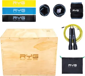 Raise Your Game Wood Plyometric Box Set (16x18x24)