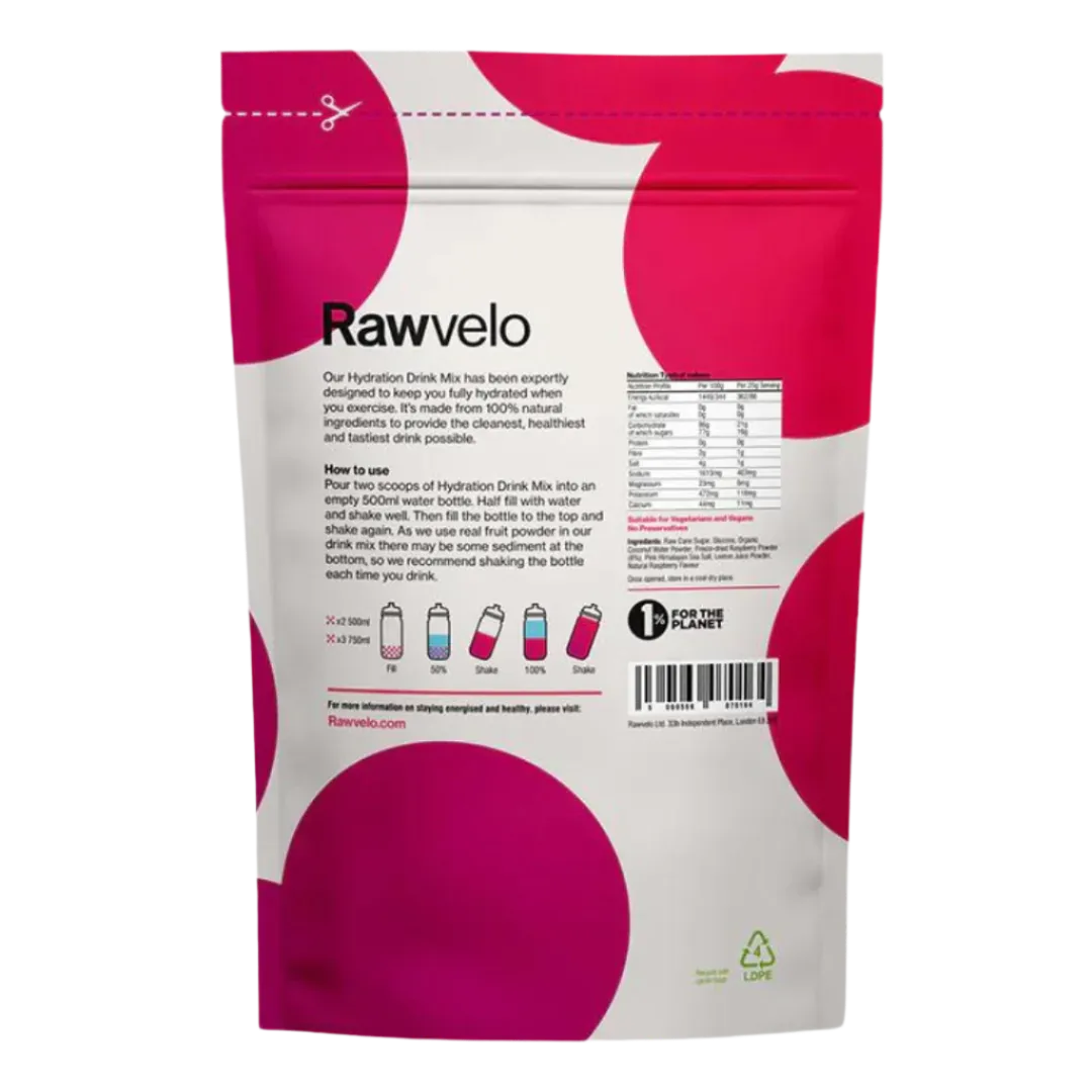 Rawvelo - Hydration Drink Mix Powder Bag -  Raspberry