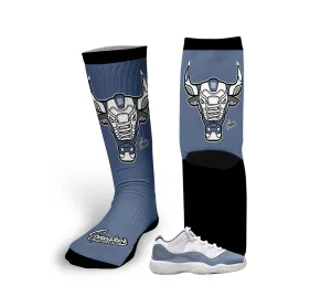 Retro 11 Low Diffused Blue War Bully Socks