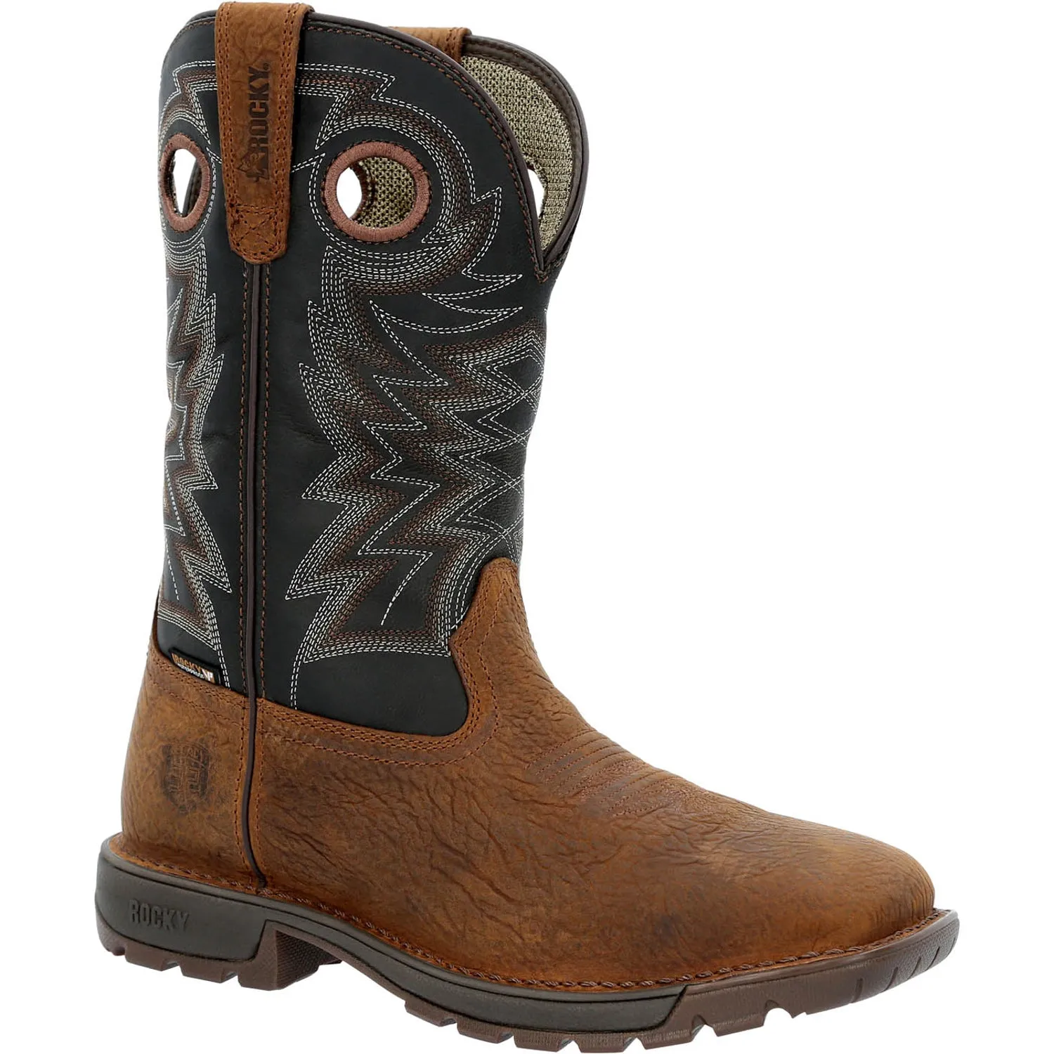 Rocky Mens Brown/Black Leather ST Legacy 32 WP Cowboy Boots