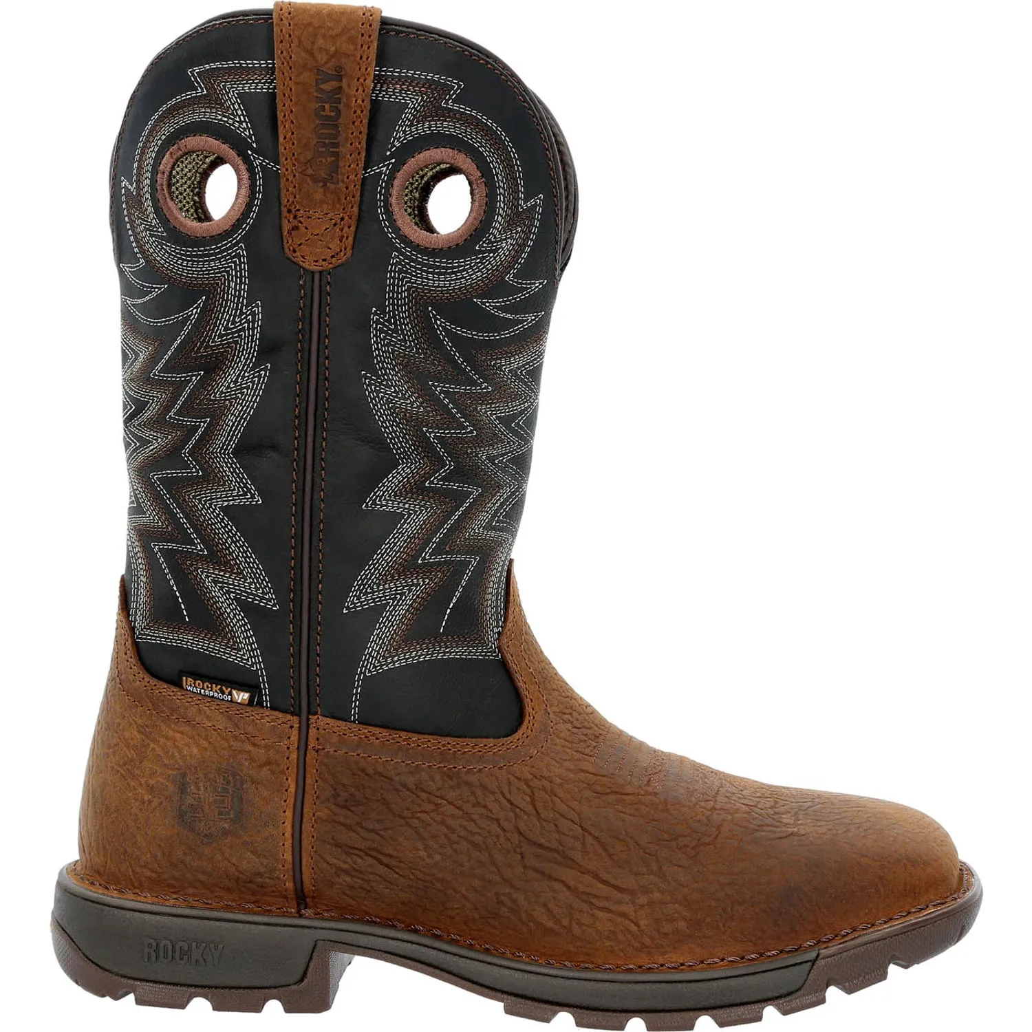 Rocky Mens Brown/Black Leather ST Legacy 32 WP Cowboy Boots