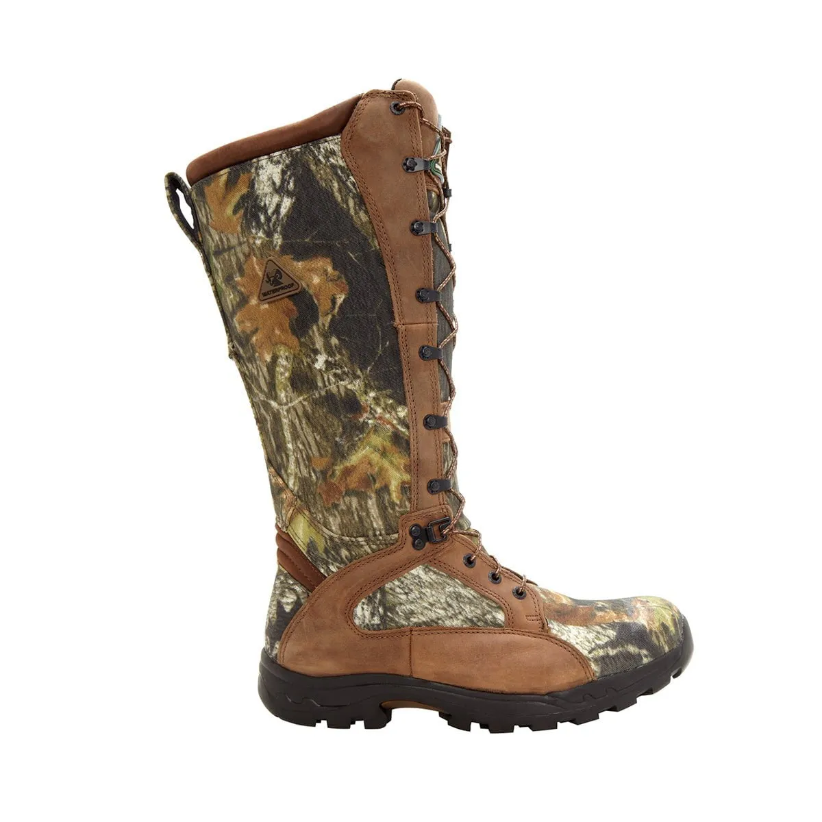 Rocky Mens Mossy Oak Leather Waterproof Snake Proof Hunting Boots