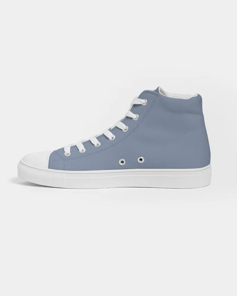 Shaded Pale Pastel Blue Gray High-Top Canvas Sneakers | Women's | C30M15Y0K30