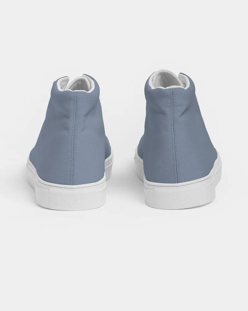 Shaded Pale Pastel Blue Gray High-Top Canvas Sneakers | Women's | C30M15Y0K30