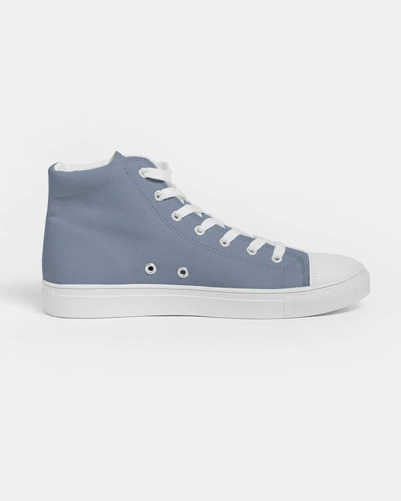 Shaded Pale Pastel Blue Gray High-Top Canvas Sneakers | Women's | C30M15Y0K30