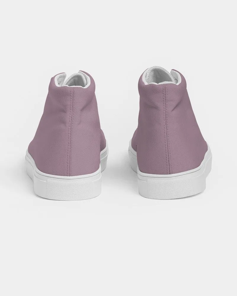 Shaded Pale Pastel Magenta Brown High-Top Canvas Sneakers | Men's | C0M30Y0K30