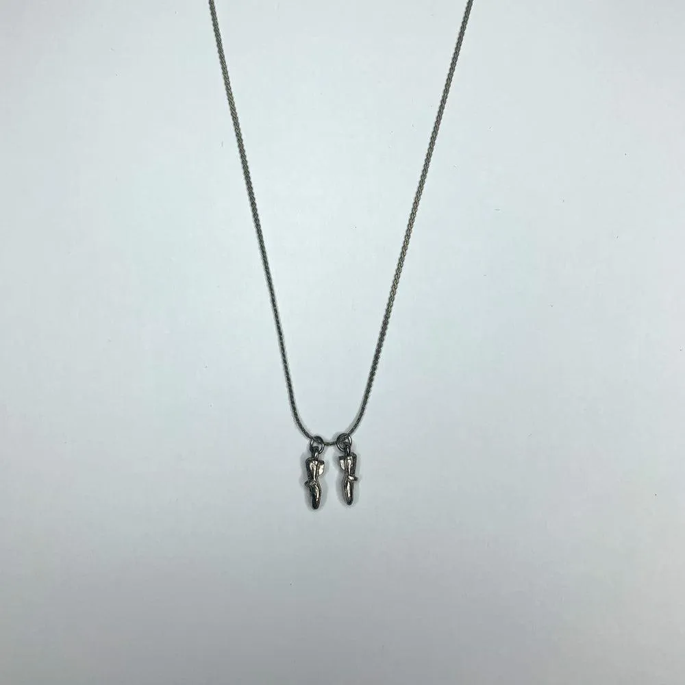 Silver Dance Shoes Necklace