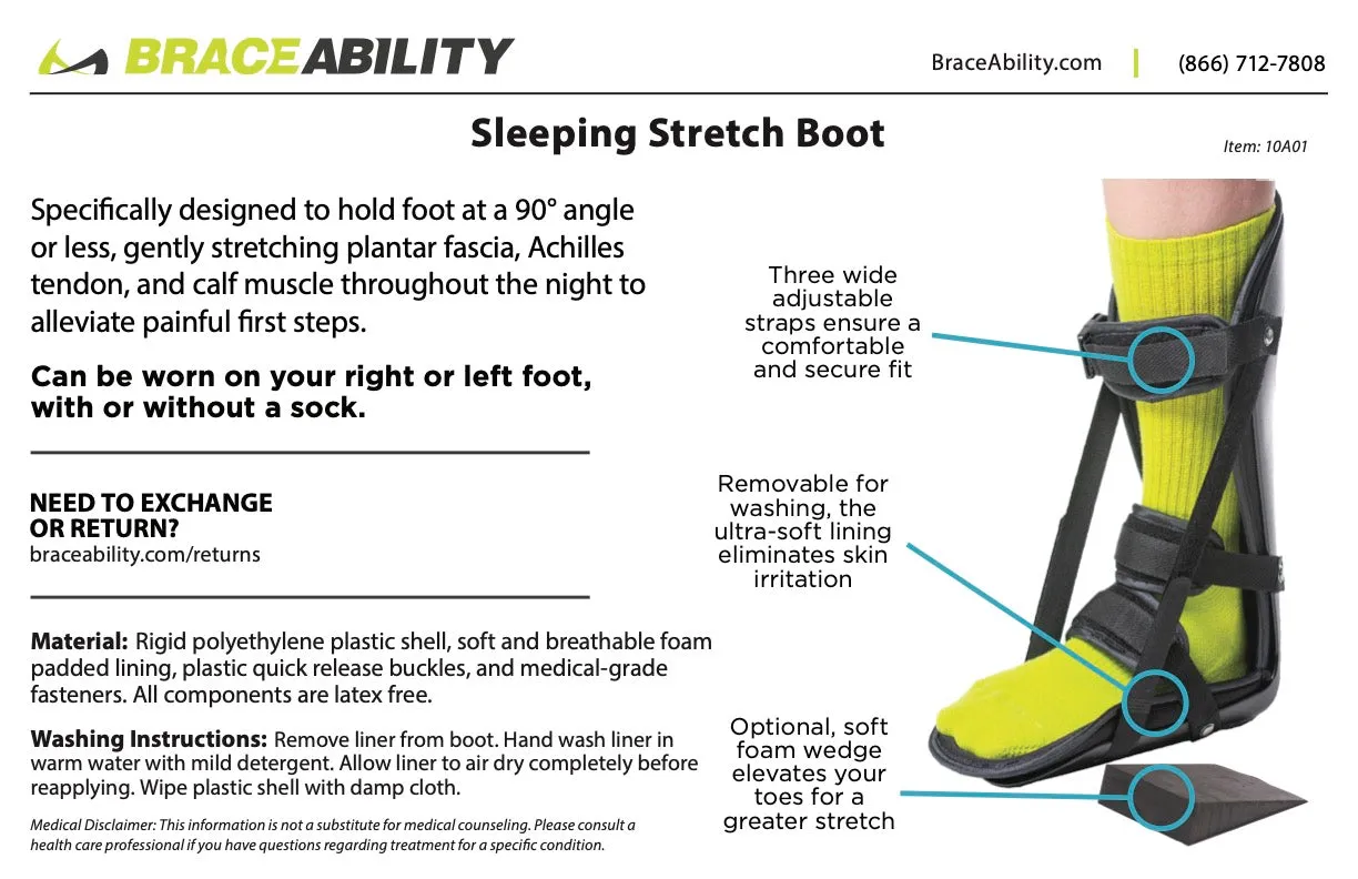 Sleeping Stretch Boot for Plantar Fascia, Achilles Tendonitis & Heel Spur Treatment