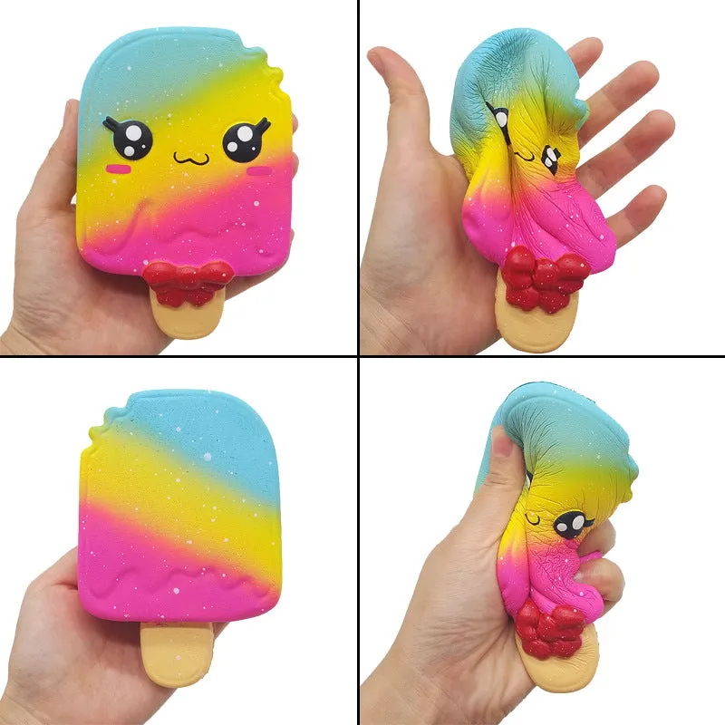 Squishy Slow Rebound Decompression Ice Cream Bite Simulation Rainbow Cake Slow Rebound Christmas Toy