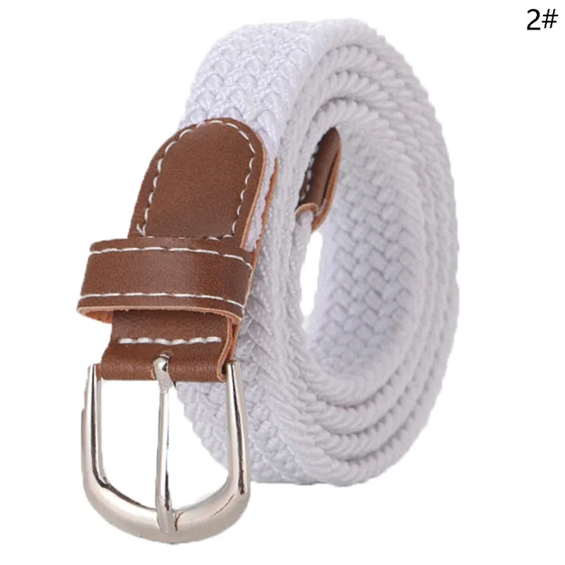 Stretch Canvas Leather Belts for Men Female Casual Knitted Woven Military Tactical Strap Male Elastic Belt for Pants Jeans