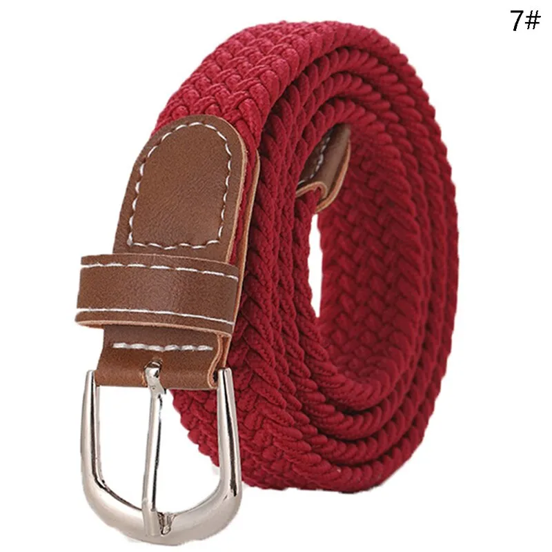 Stretch Canvas Leather Belts for Men Female Casual Knitted Woven Military Tactical Strap Male Elastic Belt for Pants Jeans