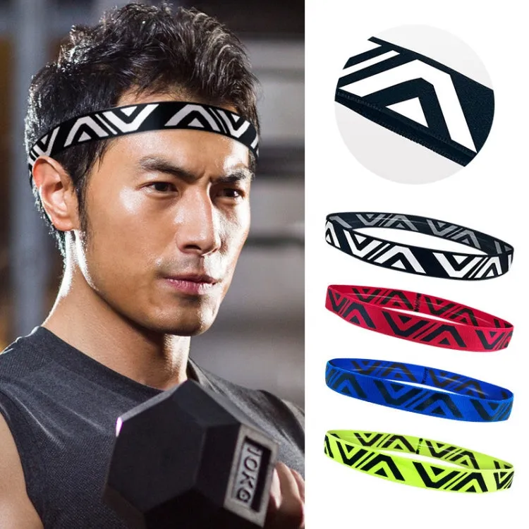 Summer Sports Fitness Yoga Headband Sweat-absorbing Non-slip Sweatband(White Green)